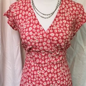 Style & Co.  Floral Pink V-Neck Blouse